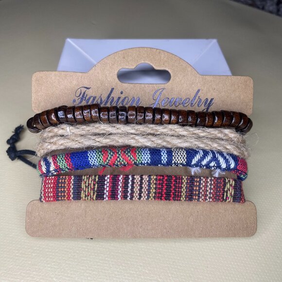 Other - Men's or Unisex Earthy Stackable Bracelet Set (4-Piece)